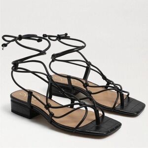 Sam Edelma Black DAFFY SANDAL Elegant Black Strappy Sandals Size 5.5